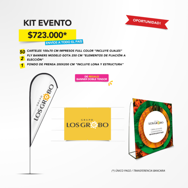 Kit Para Eventos - Carteles, Fly Banners, Fondo de Prensa